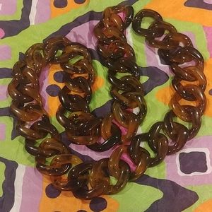 FORNASH PREPPY TORTOISESHELL ACRYLIC LINK NECKLACE